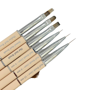 Pinceau à ongles français avec manche métallique, design pistolet coloré, poils en nylon, pour salon de manucure, fournitures en gros - Product Image 1