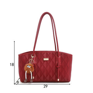 Sac à main en cuir PU grande capacité pour femme avec fermeture éclair, sac à bandoulière pour femme - Product Image 5