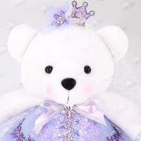 Zaves élégant violet princesse robe ours en peluche fille ornement doux fête de mariage faveur cadeau fabricant mariage ours poupée