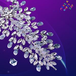 Cristal cheveux vigne mariée casque <span class=keywords><strong>front</strong></span> <span class=keywords><strong>diadème</strong></span> avec gouttelettes strass à la main accessoires de cheveux de mariage pour les femmes - Product Image 6