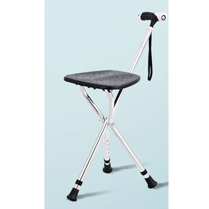 Bâton de marche pliable OEM en alliage d'aluminium, siège de voyage portable avec embouts en caoutchouc pour personnes âgées et utilisation en extérieur - Product Image 3