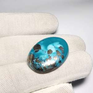 เทอร์ควอยซ์สีฟ้าธรรมชาติ 100% รูปไข่ปรับเทียบอัญมณีหลวมทุกขนาดมีจําหน่ายเครื่องประดับแท้อัญมณีและหิน OEM จํานวนมาก - Product Image 4