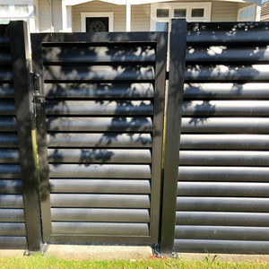Portail d'entrée principal automatique en alliage d'aluminium thermolaqué, nouveau matériau moderne, avec hauteur personnalisable pour clôture <span class=keywords><strong>de</strong></span> jardin - Product Image 3