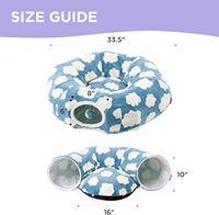 Coussin circulaire lavable, tunnel pour chat, lit pour chat, jouets en forme de beignet pour chaton et chiot