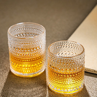 Verre à eau transparent à picots haute transparence pour la maison et les restaurants, idéal pour les boissons quotidiennes et les boissons glacées, avec base épaisse et lourde