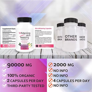 Glutathion Antioxidans Hautaufhellung Immununterstützung Nahrungsergänzungsmittel für Strahlenden Hautton 120 Vegane Kapseln Vegan OEM Private Label - Product Image 5
