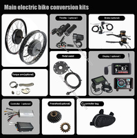 Kit de conversion de vélo électrique 48V-72V 5000W 8000W 3000W avec moteur de moyeu arrière et batterie de moto, dropout 135-150mm