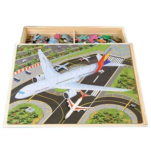 Nuovo Design <span class=keywords><strong>Puzzle</strong></span> in Legno <span class=keywords><strong>4</strong></span> 1/6 Giocattoli Educativi 66 <span class=keywords><strong>Pezzi</strong></span> <span class=keywords><strong>Puzzle</strong></span> di Dinosauri e Mezzi di Trasporto per Bambini - Product Image 1