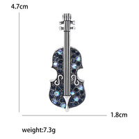 Accessoires vestimentaires élégants et tendance, broches en strass rétro en forme de violon et soutiens-gorge pour femmes