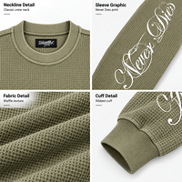 T-shirt graphique personnalisé à col rond en tissu gaufré, imprimé sérigraphié, en coton épais, coupe ample, à manches longues, fabricant de vêtements