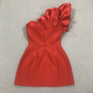 Vestido Lujoso de Cumpleaños de Noche Tipo Venda para Mujer <span class=keywords><strong>Rochi</strong></span> De Seara para Fiesta de Boda Rojo Sexy Entallado Mini Vestido de Graduación con Flores - Product Image 6