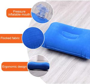 2 Pack Ultralight A4 Size Inflatable Travel <b>Pillow</b> <b>Small</b> Squared Flocked Fabric Air <b>Pillow</b> for Traveling Holiday Trip Hiking - Product Image 5
