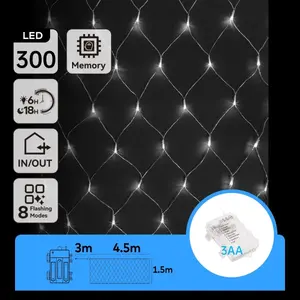 Luces LED planas con batería 3AA, blanco frío, 4.5m*1.5m, IP44, aptas para interior y exterior, ideales para decoración. - Product Image 1