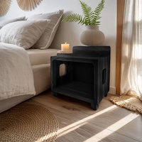 Table de chevet en bois avec lit pour animaux de compagnie, mobilier pour animaux, maison pour chat d'intérieur, cachette confortable intégrée et table d'appoint pour chambre à coucher