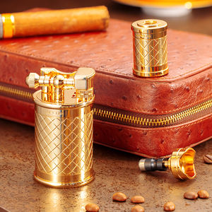 JIFENG JF-112 EUR série luxe cadeau d'affaires grande taille métal plaqué or torche unique Allume-cigare de bureau cylindrique - Product Image 2