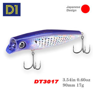 Leurres flottants pour la pêche en <span class=keywords><strong>mer</strong></span>, 90 mm, 17 g, appâts artificiels, matériel <span class=keywords><strong>de</strong></span> pêche marine, leurres brillants <span class=keywords><strong>de</strong></span> type popper - Product Image 1