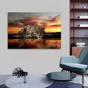 Arte Mural de Animales <span class=keywords><strong>Africanos</strong></span> para Baño, Decoración con un Atractivo Guepardo, Decoración de Pared con Obras de Arte de Lujo para Sala de Estar, Decoración del Hogar - Product Image 5