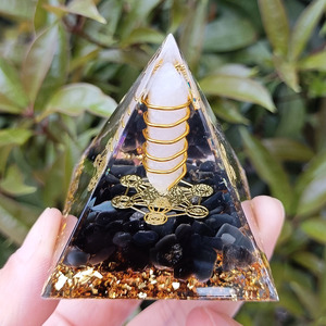 คริสตัลชิปพีระมิดเรซิ่นอีพ็อกซี่งานฝีมือประดับตกแต่งโต๊ะทำงาน เสาคริสตัลสีขาวพร้อมดาวหกแฉก ของตกแต่งบ้าน - Product Image 2