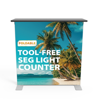 Table de comptoir lumineuse Admax 3.3x3.3FT en tissu PVC extrudé, durable, écologique, portable, LED SEG, pliable sans outil, étanche