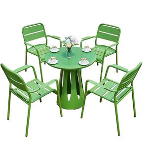 Juego de Comedor para Jardín con Mesa Cuadrada y 4 Sillas, Estructura de Aluminio Resistente a la Intemperie, Color Personalizable - Product Image 5