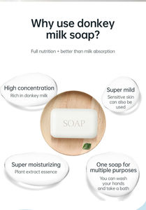 バス用品化粧品ダニ除去オイルコントロール抗ニキビホワイトニングバーオーガニック手作り美容コラーゲンロバ牛乳石鹸 - Product Image 4