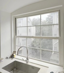 White Vertical <b>Sliding</b> UPVC Grille Window with Modern Design for Outdoor Use and Residential Building Application - Product Image 1