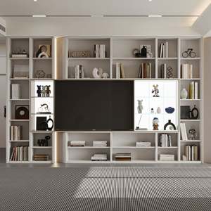 Meuble TV LED de luxe contemporain, solution de rangement élégante pour la maison, l'hôtel, le divertissement, table console moderne pour le salon - Product Image 2