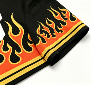 T-shirt da uomo personalizzata con stampa fiamma, all'ingrosso, alta qualità, 100% <span class=keywords><strong>cotone</strong></span> pesante - Product Image 2