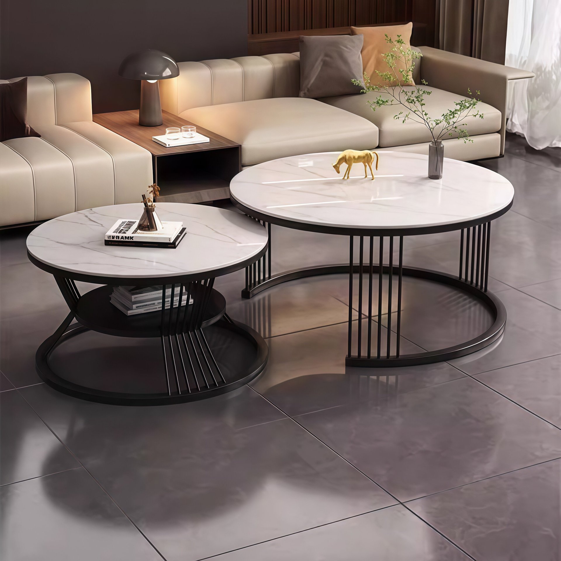black frame-snow mountain white stone slab