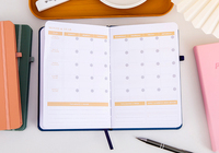 Agenda professionnel de haute qualité A5, couverture rigide en cuir PU, personnalisable, reliure à chevalet, avec logo personnalisé