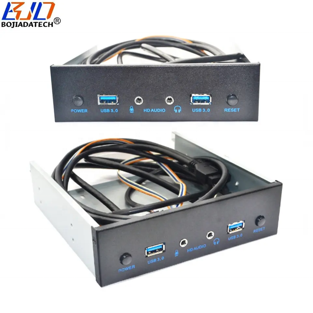 Factory Wholesale 5.25" PC Computer Case Front Panel With 2 * 5Gbps USB 3.0 + HD Audio Port + Power Reset Button in Stock