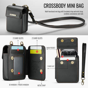 CaseMe lujo magnético PU cuero a prueba de golpes impermeable diseño de negocios bandolera funda para Z Flip 6 y MOTO Flip Lanyard - Product Image 3