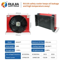 Enfriador de Aceite Hidráulico AH1417T-150L/min 12V 24V 220V 380V, con Ventilador de Motor, Intercambiador de Calor Refrigerado por Aire para Motor
