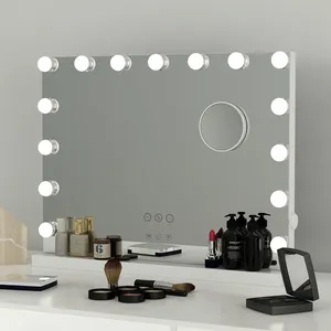 M1558 Hot <span class=keywords><strong>Sale</strong></span> Wall Mount Desk Hollywood Led Lighted Makeup Mirror With Table - Product Image 1