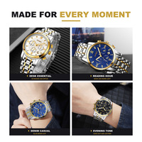 Montre chronographe à quartz pour homme SKMEI 1904, bracelet en acier inoxydable, affichage de la date, résistance à l'eau 30 m, montre de ville pour homme
