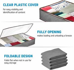 Foldable Containers <b>Large</b> <b>Bins</b> with Reinforced Handles Quilt Clothes Storage Bag Underbed Storage Bag - Product Image 3