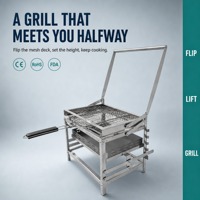 Grille de cuisson Asado Swing Mesh Grate pour barbecue au charbon avec réglage de la hauteur par levage et verrouillage, support de cuisson en acier inoxydable et plateau coulissant, sur mesure