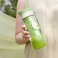 Custom Logo Outdoor Plastic Drinkwaren Waterfles Met Fruit Bloem Theefilter Voor Kokend Water