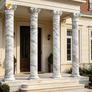 Columna Romana <span class=keywords><strong>de</strong></span> Mármol Natural MILY, <span class=keywords><strong>Pilar</strong></span> <span class=keywords><strong>de</strong></span> Piedra Grande Tallado a Mano, Decoración Clásica para Jardín Exterior - Product Image 6