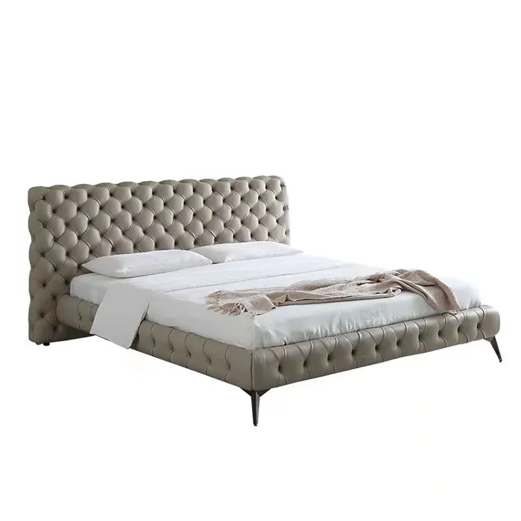 SPARKLE New Modern Hotel King Size Microfiber Fabric Queen Bed Frame Hotel Bedroom Furniture Wooden Italian Beds