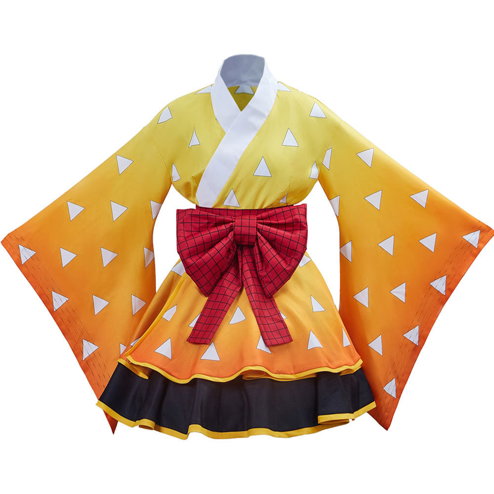 Kimono arancione con fascia e grande fiocco