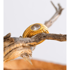 JINYOU Größe <span class=keywords><strong>Minimalist</strong></span> isches Design Wasserdichter Schmuck ring 18 Karat vergoldeter Zirkon-Chunky-Ring aus Edelstahl - Product Image 4