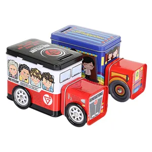 Offre Spéciale boîte de bonbons cadeau en forme de camion en métal imprimé personnalisé pour les enfants