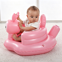 Fauteuil gonflable pour bébé en PVC en forme de lapin de dessin animé, siège de sol portable pour tout-petit avec soutien doux