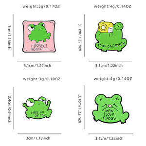 YINI Hersteller Niedlicher Frosch Cartoon Zink legierung Emaille Pins-UV-Druck Handwerk Humorvolle Slogan Abzeichen für Sammlung & Geschenk - Product Image 5