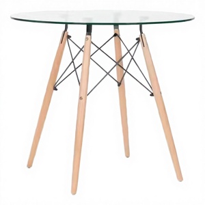 Modern Round Coffee <b>Table</b> with Tempered Glass Top and Metal Frame <b>Adjustable</b> Height MJ Brand for Home Living Room Furniture - Product Image 3