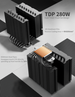 upHere UE2 Elite CPU Air Cooler Non-RGB 8 Heat Pipes Dual Tower 120mm PWM Quiet Fan for Intel LGA 1700 1851 AMD AM5 AM4