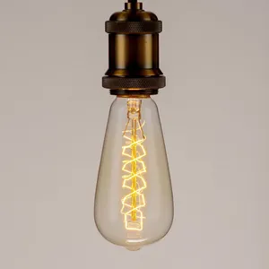 CE RoHS 25W 40W 65W E27 B22 Antique antik kavisli Edison lambaları Retro Vintage dekoratif Led ışık ampul, EDI-ST64