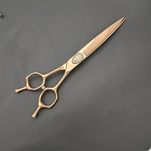 Tijeras de aseo para mascotas de oro rosa, hoja recta de acero inoxidable de 7 pulgadas para cortar el pelo de perros, herramienta de belleza - Product Image 5
