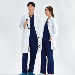 Blouse de travail soyeuse pour hôpital, uniforme sanitaire, blouse blanche de médecin, vêtements de travail durables pour dentiste, blouse de laboratoire de chimie pour hommes - Product Image 1